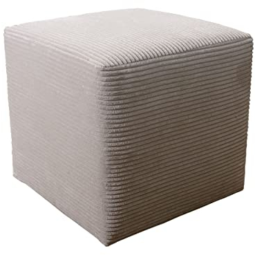 Kuechen-preisbombe Kubus I Sitzwürfel Hocker Sitzhocker 45x45x45 cm Cordstoff beige