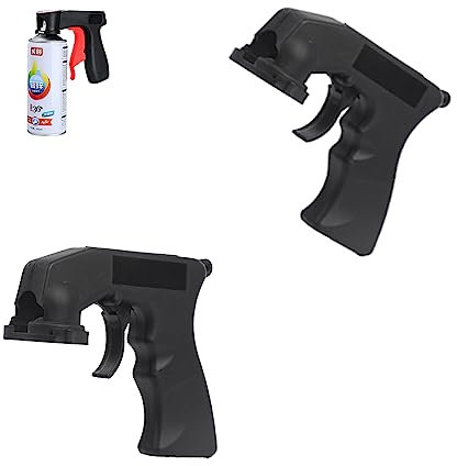 GAILY YOUTH Confezione da 2 bombolette spray con grilletto a presa completa, impugnatura universale, per vernice spray, lubrificanti (nero)