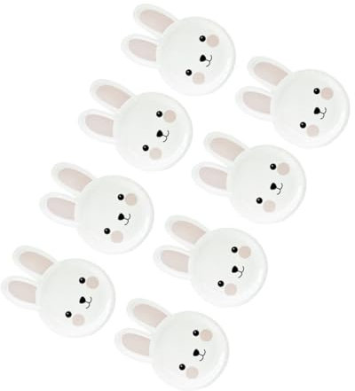 MUCKLILY 8st Kaninchen-pappteller Papierteller Party Geschirr Papiergeschirr Einwegplatten Papierplatten Osterdeko Ostern Weiß Kind Geburtstagsparty Liefert Hase