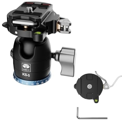 SIRUI KS-5 testa a sfera per treppiede, 29 mm testa panoramica a 360° in alluminio per fotocamera, videocamera, monopiede, max. Capacità di carico 10 kg