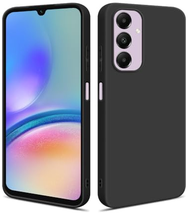 HSP Coque pour Samsung Galaxy A05s, Protection Silicone, Case, Housse, Noir | Antichoc, anti-rayures, anti-traces, découpes précises, bords surélevés, caméra protégée, étui téléphone portable