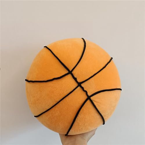CULASIGN 3D Plüsch Basketball Kissen, Flauschiges Weiches 28cm Basketball 3D Pillow Basketballkissen Zierkissen Dekokissen Party Geburtstag Geschenk für Basketballliebhaber (Orange)
