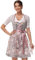 TrendiMax Trachten Damen Dirndl Midi Dirndlkleid Trachtenkleid Elegantes Kleid für Oktoberfest, inkl. Spitzenschürze 50CM, Khaki, 44