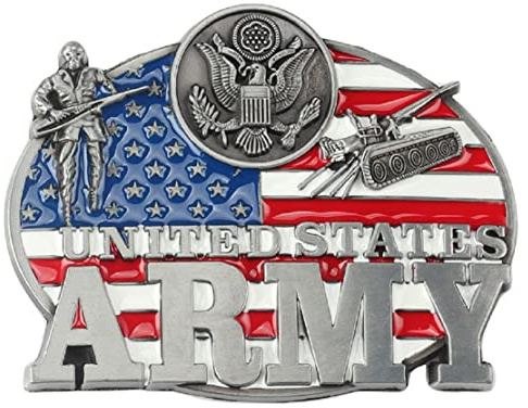 Longcreek Gürtelschnalle mit USA-Flagge für Herren, Gürtelschnalle der US-Marine, Luftwaffen-Gürtelschnalle, Army-2, régulière