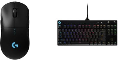 Logitech G PRO Mouse Gaming Wireless, Sensore HERO 25K, 25.600 DPI, RGB, leggero & PRO TKL Tastiera Gaming Meccanica, GX Blue Clicky Switch, LIGHTSYNC RGB