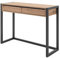 Furn.Design Konsolentisch in Eiche und Grau, Schreibtisch Vintage, Laptop Computer Tisch im Industrie Look, Schlafzimmer, Flur, Wohnzimmer. 100 x 75 cm Malta