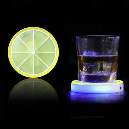 DASIAUTOEM LED Untersetzer, Leuchtende Untersetzer, LED Leuchtende Untersetzer mit 7 Lichtmodi, Wasserdichtes Leuchtuntersetzer, Acryl Leuchtende für Getränke für Gläser Flaschen Party Bar