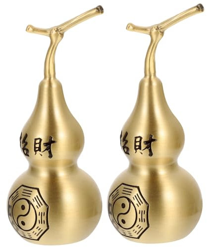 ORFOFE Hollow Gourd Ornaments 2pcs Copper Gourd Decor Home Accessories Decorative Craft Adornments