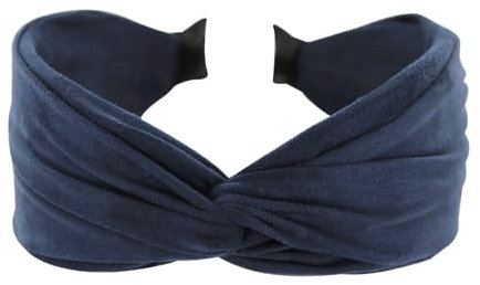 axy Breiter Haarreif mit raffiniertem Knoten aus leichtem Flanellstoff Wunderschön Damen Stirnband Haarschmuck Haarreifen Hairband HRD6 (Blau, Extra Breit)