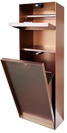 Generisch Duschnische aus Edelstahl, Lagerregal mit Mülleimer, eingebettetes wasserdichtes Duschregal mit Toilettenbürste für Toiletten (Roségold)