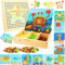 Giaonlgy Mosaik Steckspiel Kinder, Holz Farbe Steckspiel Mosaik Pegboard Gabelungen, Montessori Mosaik Steckspiel für 3 4 5 6 7 Kinder, Geschenke für Jungen & Mädchen (Ozean)