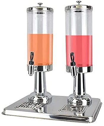 Gardeneea Bierzapfanlage Getränkespender mit Zapfhahn Bierzapfanlage mit Kühler, Edelstahlsockel, Bar Club Party Zubehör (Silber 6L)