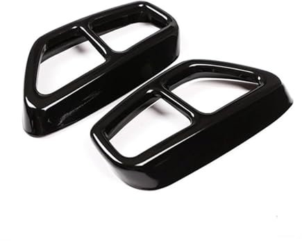 LeiBaOF Auto Auspuffblenden Für BMW Serie 5 G30 G31 2017 2018,Auto Endschalldämpfer Auspuffrohr Abdeckung Trim Exterior Zubehör,A-Nero