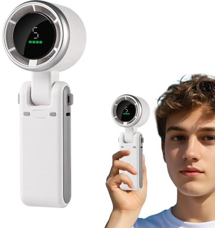 Ventilador portátil de mano, ventilador de mano - Enfriador potente ajustable de 5 velocidades - USB de mano personal - Ventilador plegable recargable para viajes en interiores al aire libre