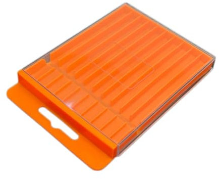 perfk Caja de almacenamiento de brocas, equipos de estuche vacío, organizador de soportes profesionales de equipos para taladrones giratorios, garaje, 12.7cmx10.1cmx1.38cm