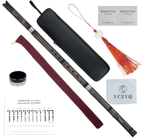YCXYQ F-Taste: Bambus, Xiao, handgefertigt, professionell, 8 Löcher, vertikale Xiao-Flöte, violett, Bambus, Xiao, chinesisches traditionelles Musikinstrument, geeignet für Anfänger und Erwachsene