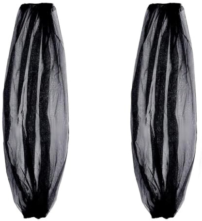 NBEADS 1 Pair Detachable Sleeves for Wedding, Women's Long Tulle Sleeves Removable Puff Sleeves for Wedding Dress, Bridal Arm Accessories, Black, 80x27x0.1cm