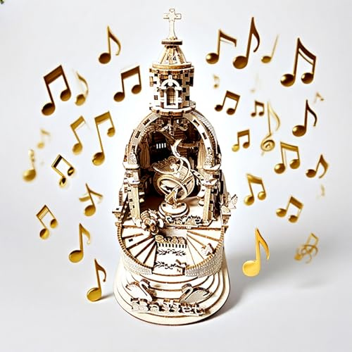 3D Wooden Puzzles for Adults Teens Wood Model Kit DIY Music Box Craft Kits Mechanical Engineering Building Toys to Build Cool Birthday Gift for Kids Age 14+ Years Old