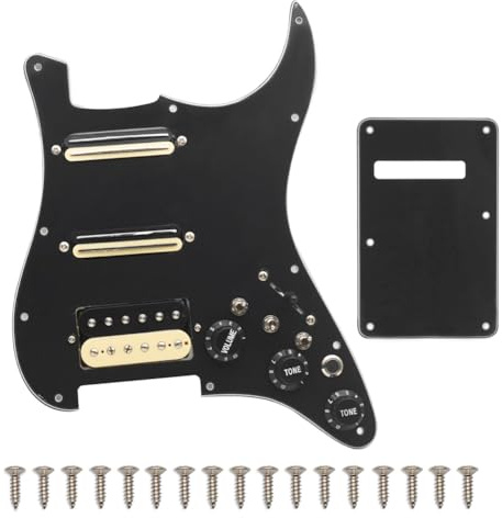 Sefdrert SSH-Coil Splitting Electric Guitar Pickguard 2 Mini Humbucker + 1Humbucke+Silence Switch Loaded Prewired Scratchplate B Easy Install