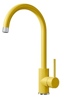 Liquida PR77YC Single Lever Swivel Spout Yellow & Chrome Kitchen Mixer Tap