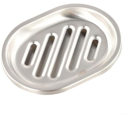 Dual-Tier Metal Soap Holder Rust-Proof Silver
