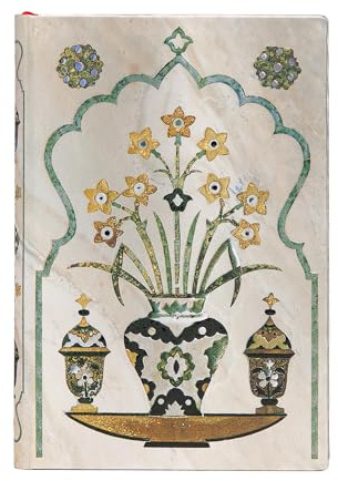 Shah Mini Unlined Hardcover Journal: Hardcover mit Elastikbandverschluss (Taj Mahal Flowers)