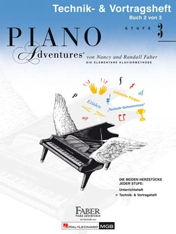 Piano Adventures Technik Vortragsheft Stufe 3 | Klavier Notenheft mit Etüden und Technikübungen | Klavierschule für Kinder und Jugendliche | Klavier Techniktraining mit Fingersatz und Phrasierung
