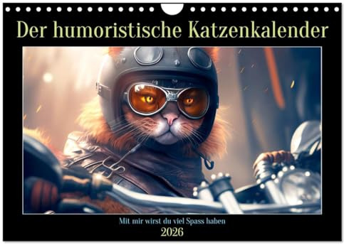 Der humoristische Katzen Kalender (Wandkalender 2026 DIN A4 quer), CALVENDO Monatskalender: Das ideale Geschenk für Katzenliebhaber die Humor lieben (CALVENDO Tiere)
