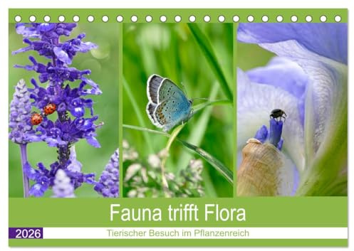 Fauna trifft Flora - Tierischer Besuch im Pflanzenreich (Tischkalender 2026 DIN A5 quer), CALVENDO Monatskalender: Pflanzenimpressionen mit tierischen Gästen (CALVENDO Natur)