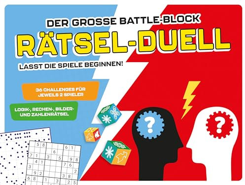 Der große Battle-Block Rätsel-Duell: 36 Challenges für jeweils 2 Spieler I Logik-, Rechen-, Bilder- und Zahlenrätsel