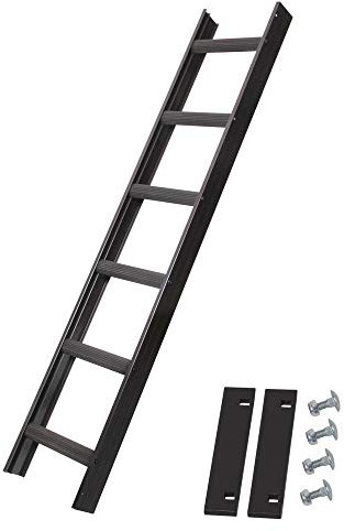 Alu Dachleiter Set Anthrazit, 1,68 m mit Dachhaken (15 mm, gekröpft für Holzbohlen) inklusive Auflageschutz und Aushebesicherung, Made in Germany, DEKRA geprüft