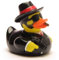 Quietscheente Al Capone I Badeente I L: 8 cm - inkl. Badeenten-Schlüsselanhänger im Set