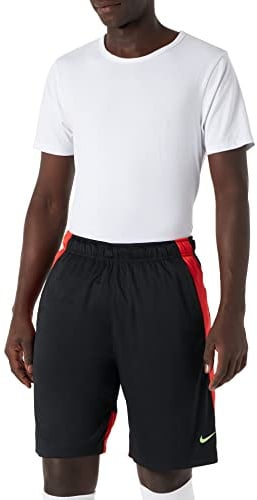 Nike Herren Shorts Dri-FIT Training, Black/Habanero Red/Electric Green, S, 833265-015