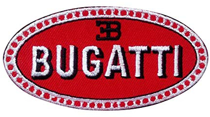 LipaLipaNa Bugatti Luxury Supercar Aufnäher, 1 Stück, Mittel, Sportlich, luxuriös, Bugatti-Supercar-Design, Embroidered Patch