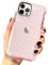LLZ.COQUE for iPhone 6/6S Clear Glitter Diamonds Sparkly Silicone Shockproof Case, Pink