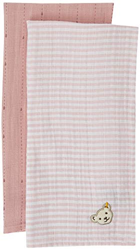 Steiff Unisex Baby Met schattige Steiff-teddyboorapplicatie Mullwindel 2er Pack GOTS, Zephyr, 999 EU