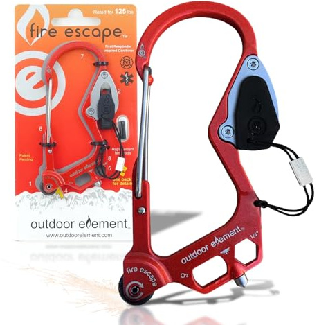 OUTDOOR ELEMENT Fire Escape Carabiner Red