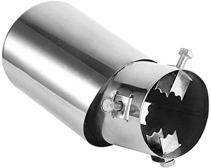 Yctze Auspuffrohr, 1 Stk. Universal Edelstahl hinten Rund Chrom Edelstahl Auto Auspuff Schalldämpfer Endrohr Endrohr für chrome tip exhaust,auspuff endrohr 40mm,auspuffblende gebogen schwarz,auspuffbl