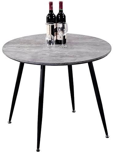 GOLDFAN Esstisch Rund Küchentisch Modern Wohnzimmertisch Matt für Büro Küche Schwarz 80x80x75cm