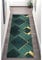 Läufer Teppich für Flur Indoor rutschfest Grün 100×500cm, Waschbar Polyester Langer Teppich für Küche Wohnzimmer, Breite 60cm/ 80cm/100cm/ 120cm