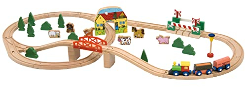 Zubehör für - Holzeisenbahn - für Fast ALLE Systeme Verschiedene Artikel frei wählbar XL Set: Holzeisenbahn mit Schienen, Tieren + Brücke + Schranke + Zug..