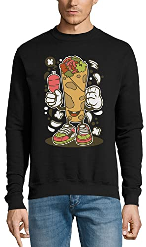 Kebab Pull traditionnel turc en coton pour art alimentaire Noir, Noir , M