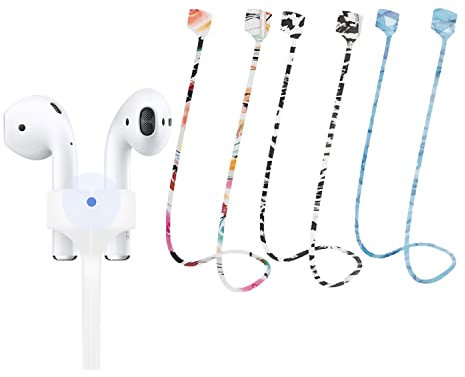 ABCOOL 4 piezas compatibles con correa magnética antipérdida para AirPods 1 2 3 Pro, cordón deportivo suave colorido y suave, conector de cable de alambre de silicona para correr, cable de cuerda de