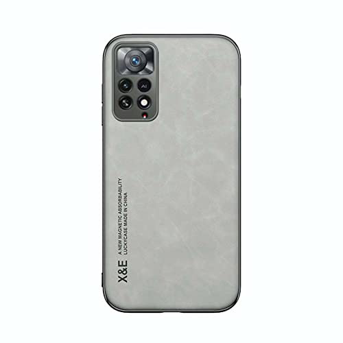 Kepuch Silklike Coque pour Redmi Note 11 Pro/Note 11E Pro 5G - Case Housse Étui Plaque de Métal Intégrée pour Redmi Note 11 Pro/Note 11E Pro 5G - Gris