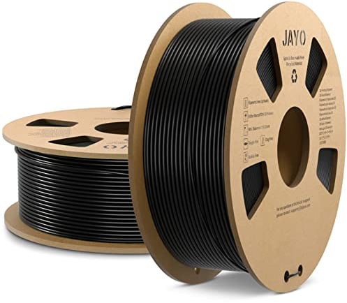 JAYO PETG Filament 1.75mm Schwarz 2.2KG, PETG Starke Zähigkeit 3D Drucker Filament, Maßgenauigkeit +/- 0.02 mm, 2.2kg Spule für die meisten FDM 3D Drucker