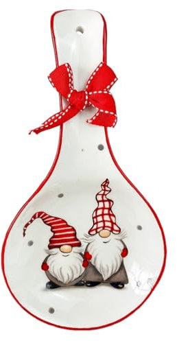 DOITOOL Santa Claus Spoon Rest Ceramic Christmas Spoon Rest kitchen Stove Spoon Holder Modern Farmhouse Spoon Rest Christmas Party Decorations