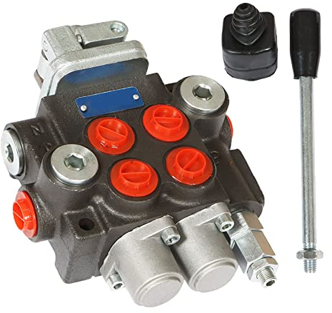 Timunr 2 Spulen 11 GPM Hydraulisches Richtregelventil, 3600 PSI BSPP-Anschlüsse, doppelt wirkendes Hydraulikventil mit Joystick