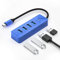GiGimundo Hub USB C, 4 Ports USB 3.0 Adaptateur Hub avec 5Gbps Transmission (Câble de 15 cm) pour Ordinateur Portable, téléphone, Tablette, Compatible Mac OS 10.x et Plus, Linux, Android, Bleu