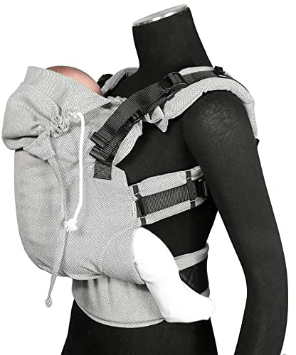 Didymos DidyFix Babytrage - Fullbuckle Tragehilfe in Silber - für Neugeborene ab Geburt von 50-86 cm - ergonomische Sitzhaltung - Bauchtrage - Hüfttrage - Rückentrage