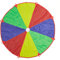 Relaxdays Schwungtuch Kinder, Ø 2 m, 8 Griffe, Schwingtuch, Regenbogen Tuch für draußen, Garten, Fallschirm Spiel, bunt